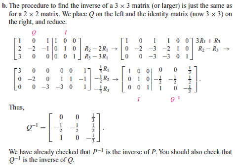 Solved: In Exercises, use row reduction to find the inverses of ...