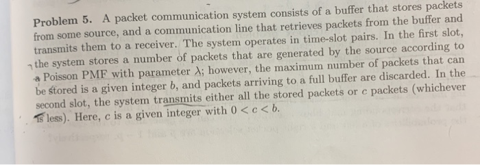 Problem 5. A packet communication system consists of | Chegg.com