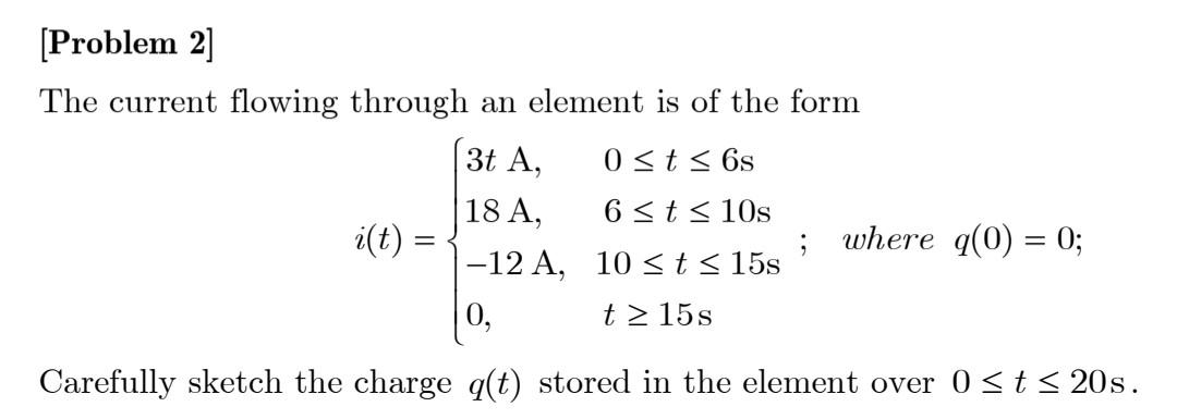 Solved [Problem 2] The current flowing through an element is | Chegg.com
