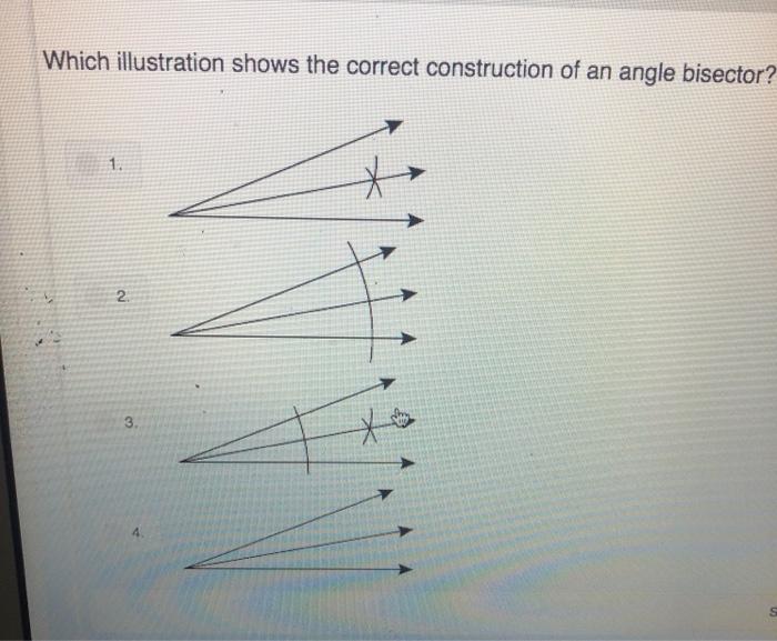 Match each step with the correct ordered description for how to construct an  angle bisector. 