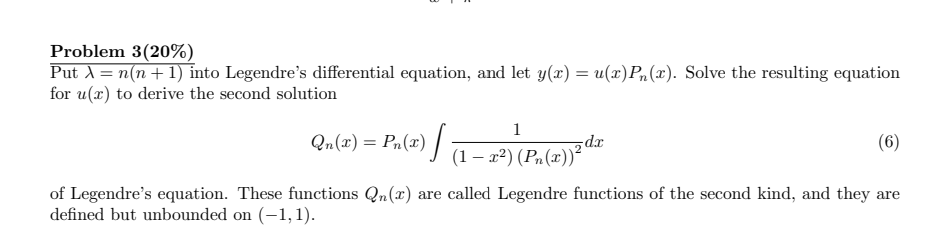 Solved Problem 3(20\%) for u(x) to derive the second | Chegg.com