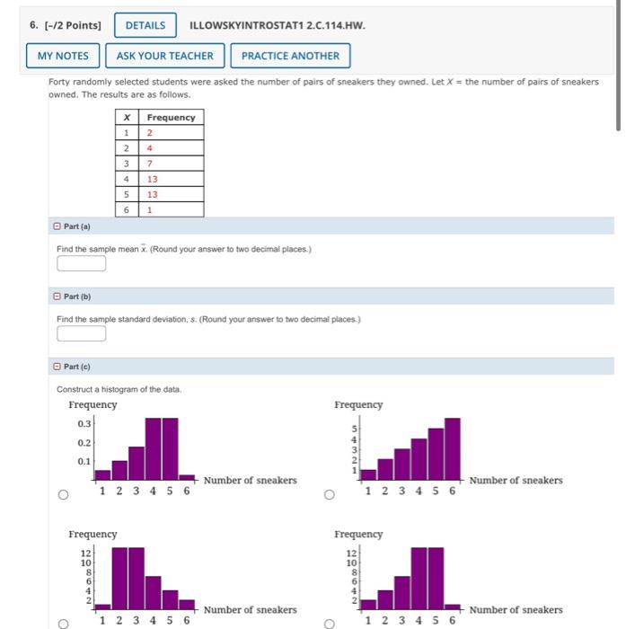 Solved Forty randomly selected students were asked the | Chegg.com