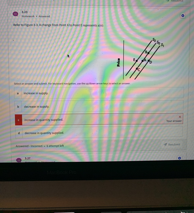 refer to figure 3-2. a change from point a to point b... Solved Resubmit 3.23 Homework. Answered Refer to Figure 3-3. | Chegg.com