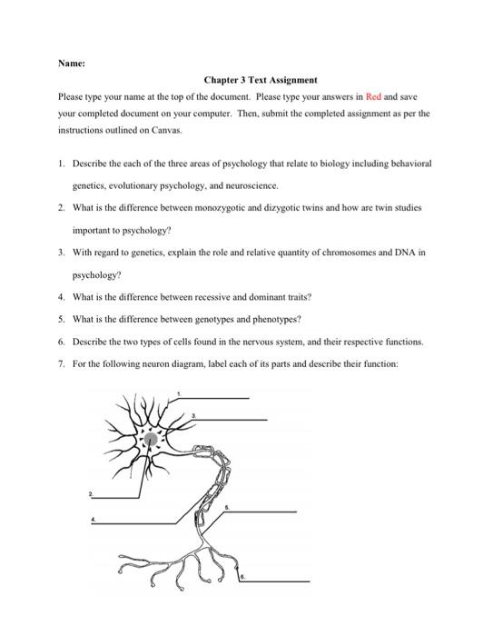 Solved Name: Chapter 3 Text Assignment Please type your name | Chegg.com