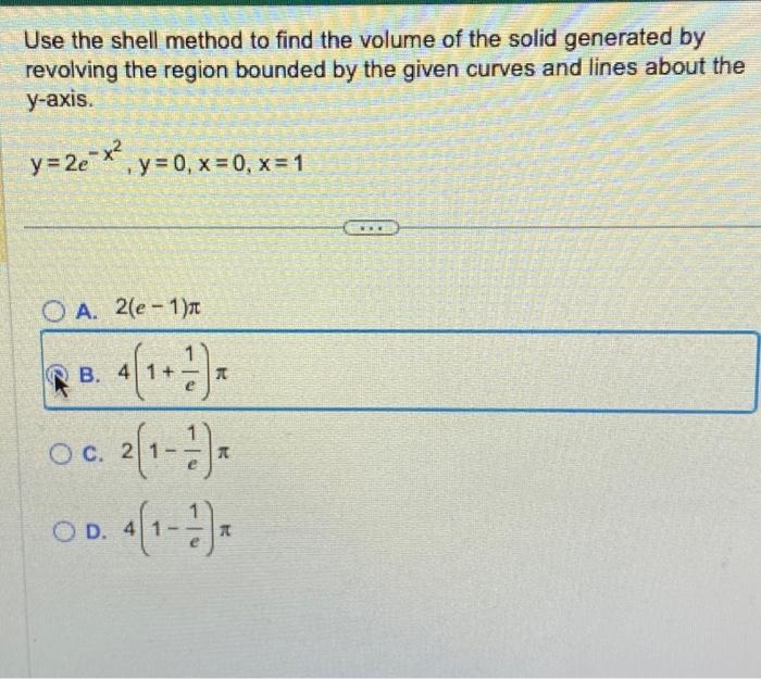Solved Use the shell method to find the volume of the solid | Chegg.com