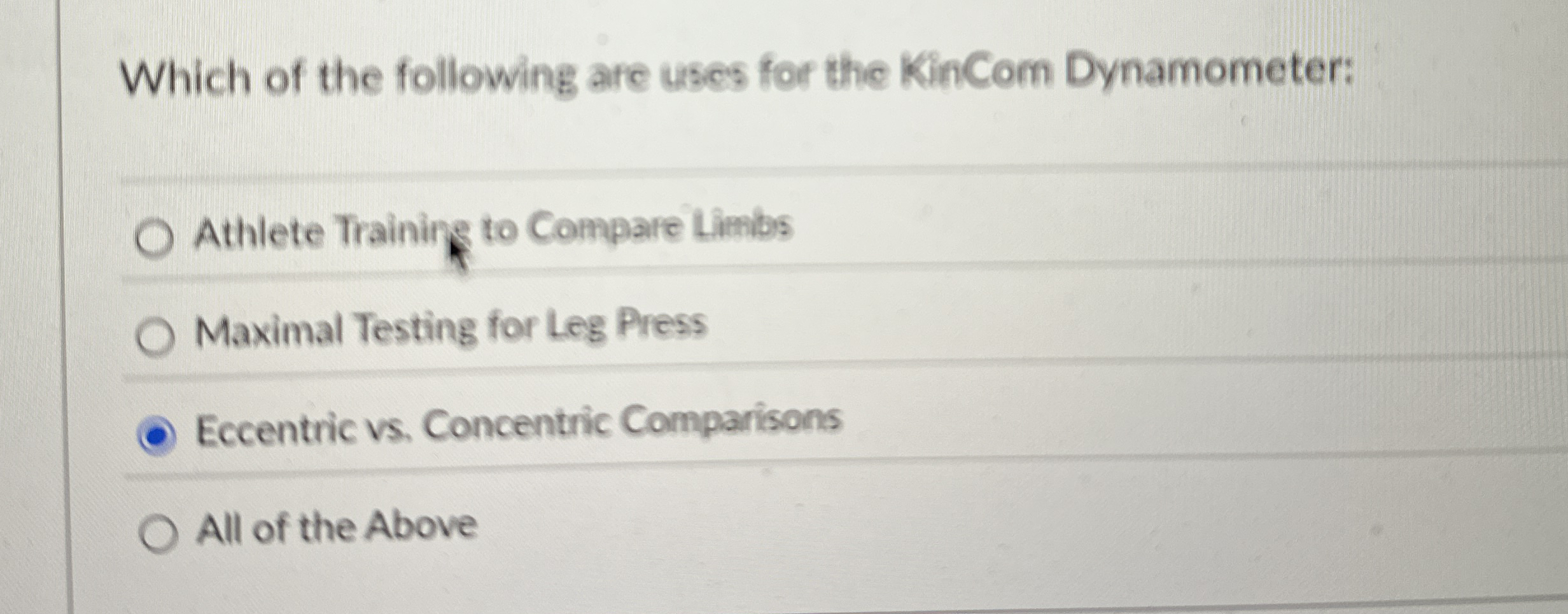 Which of the following are uses for the KinCom | Chegg.com