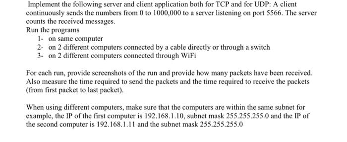 Solved Implement the following server and client application | Chegg.com