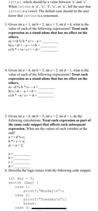 Solved Letter Which Should Be A Value Between A And Z Chegg Com