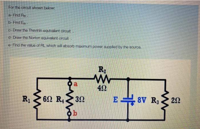 Solved For The Circuit Shown Below: A- Find The B- Find En | Chegg.com