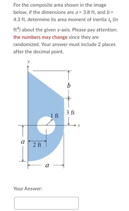 Solved For The Composite Area Shown In The Image Below, If | Chegg.com