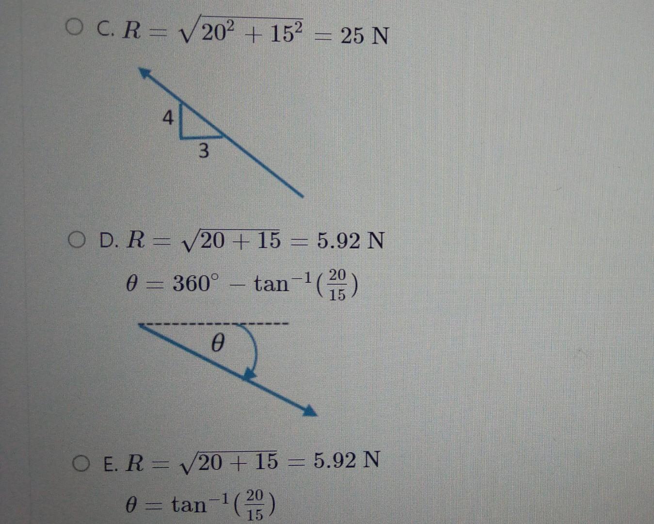 Solved Determine the resultant and indicate the angle or | Chegg.com