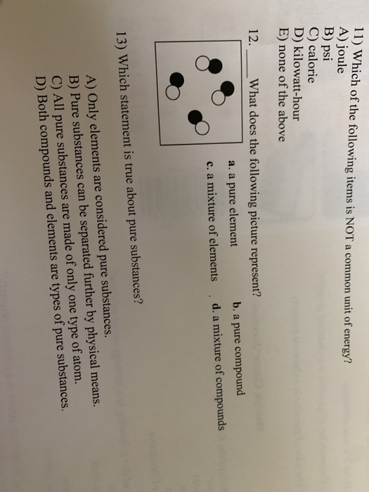 which of the following items is not a common unit of energy