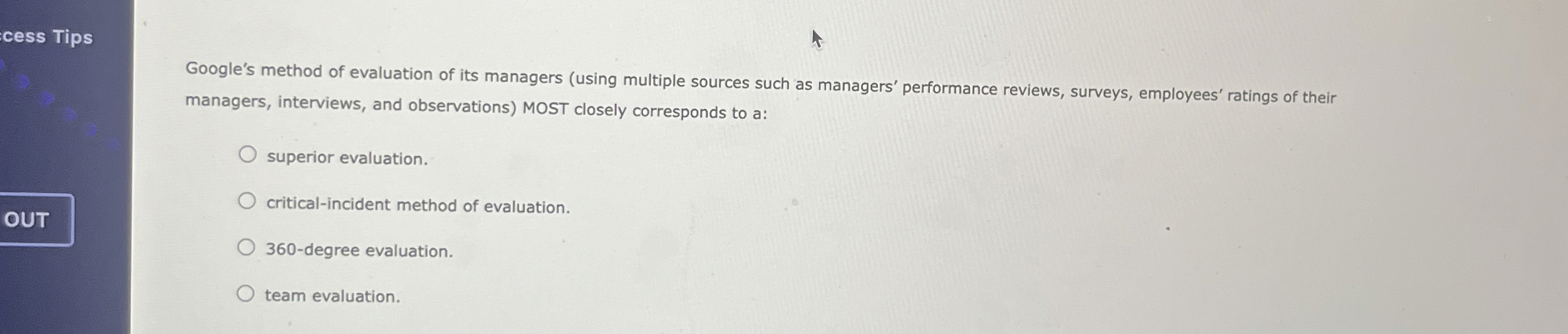 Solved cess TipsGoogle's method of evaluation of its