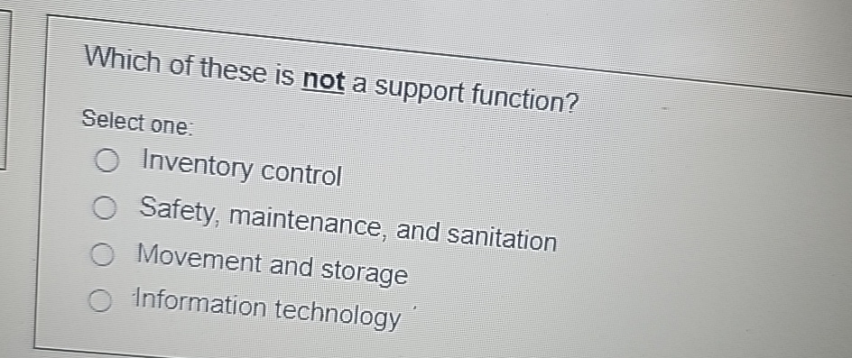 Solved Which of these is not a support function?Select | Chegg.com
