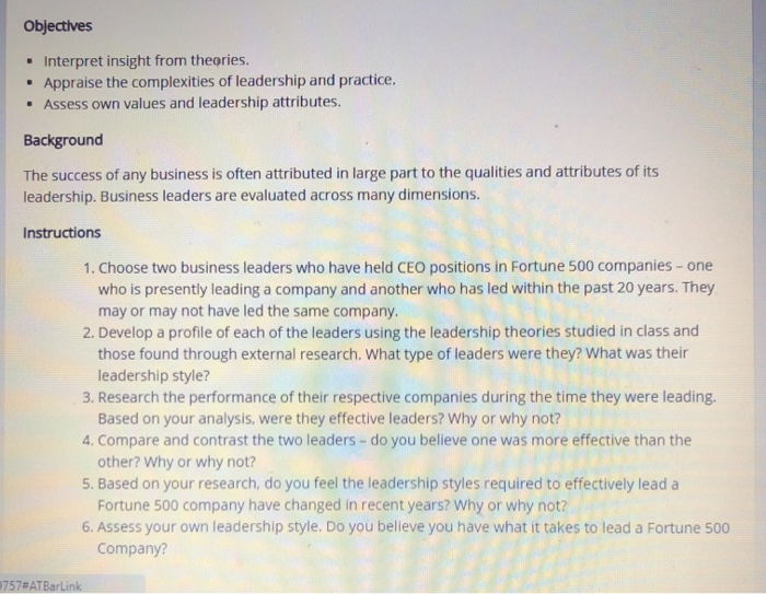 Solved Objectives . Interpret insight from theories. • | Chegg.com