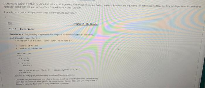 Solved 2. Create and summit a python function that will sum | Chegg.com