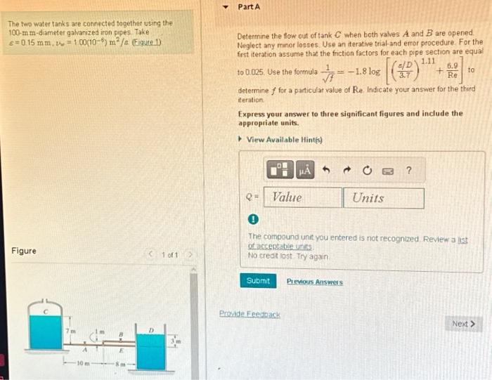 Solved The two water tanks are connected together using the | Chegg.com