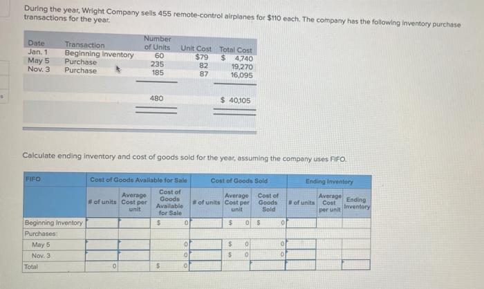 Solved During the year, Wright Company sells 455 | Chegg.com