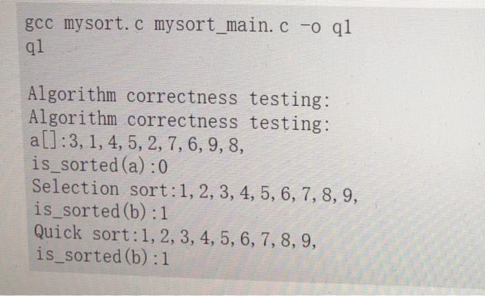 Solved Question 1 Sorting algorithms Write a C program to | Chegg.com