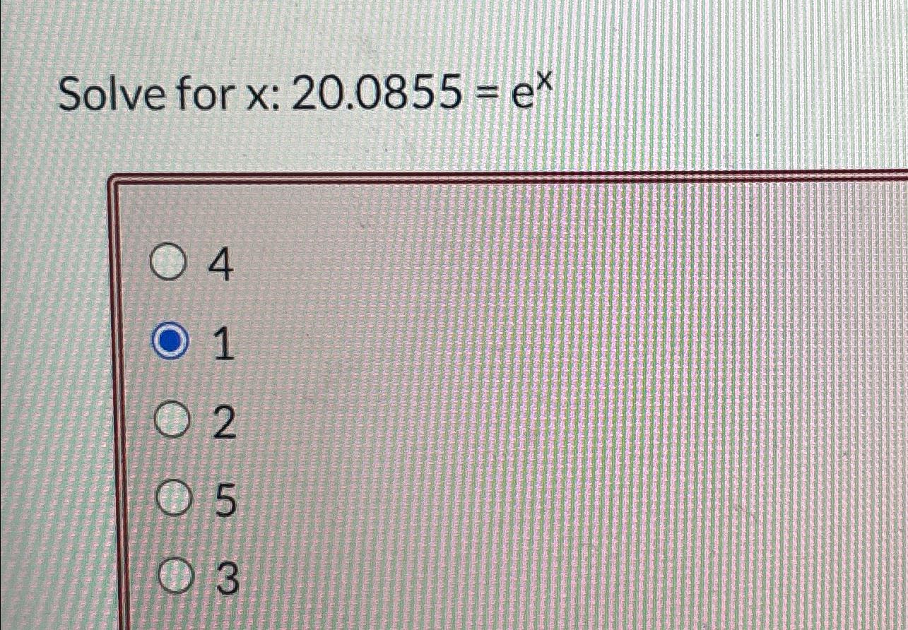 Solved Solve For X 20 0855 ex41253 Chegg