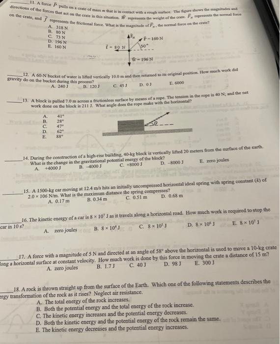 Solved directions of the forces that act on the cates this Chegg