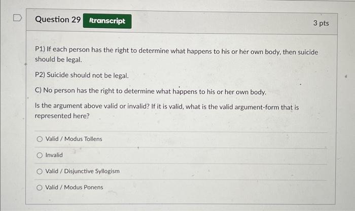 P1) If each person has the right to determine what | Chegg.com