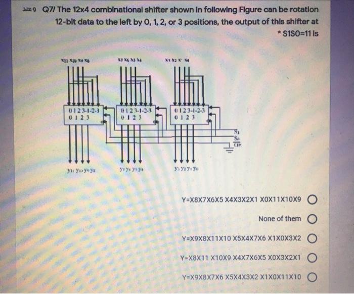 Solved 9 Q71 The 12x4 combinational shifter shown in | Chegg.com