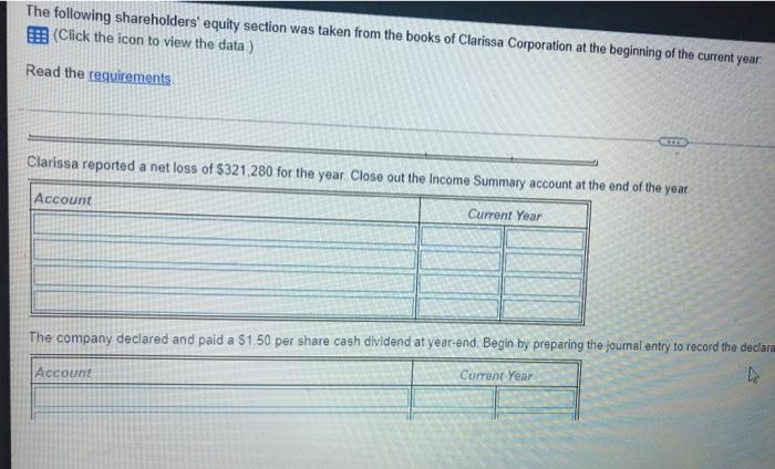 Solved - X The Following Shareholders Equity Section Was | Chegg.com