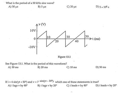 Solved What is the period of a 50 kHz sine wave? 50 mu s 5 | Chegg.com