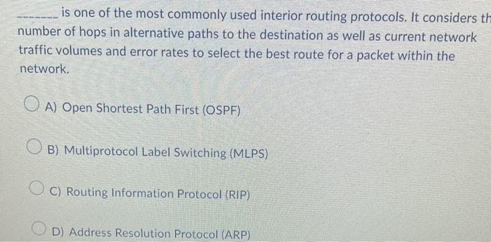 Solved To identify the Network layer address of a device | Chegg.com