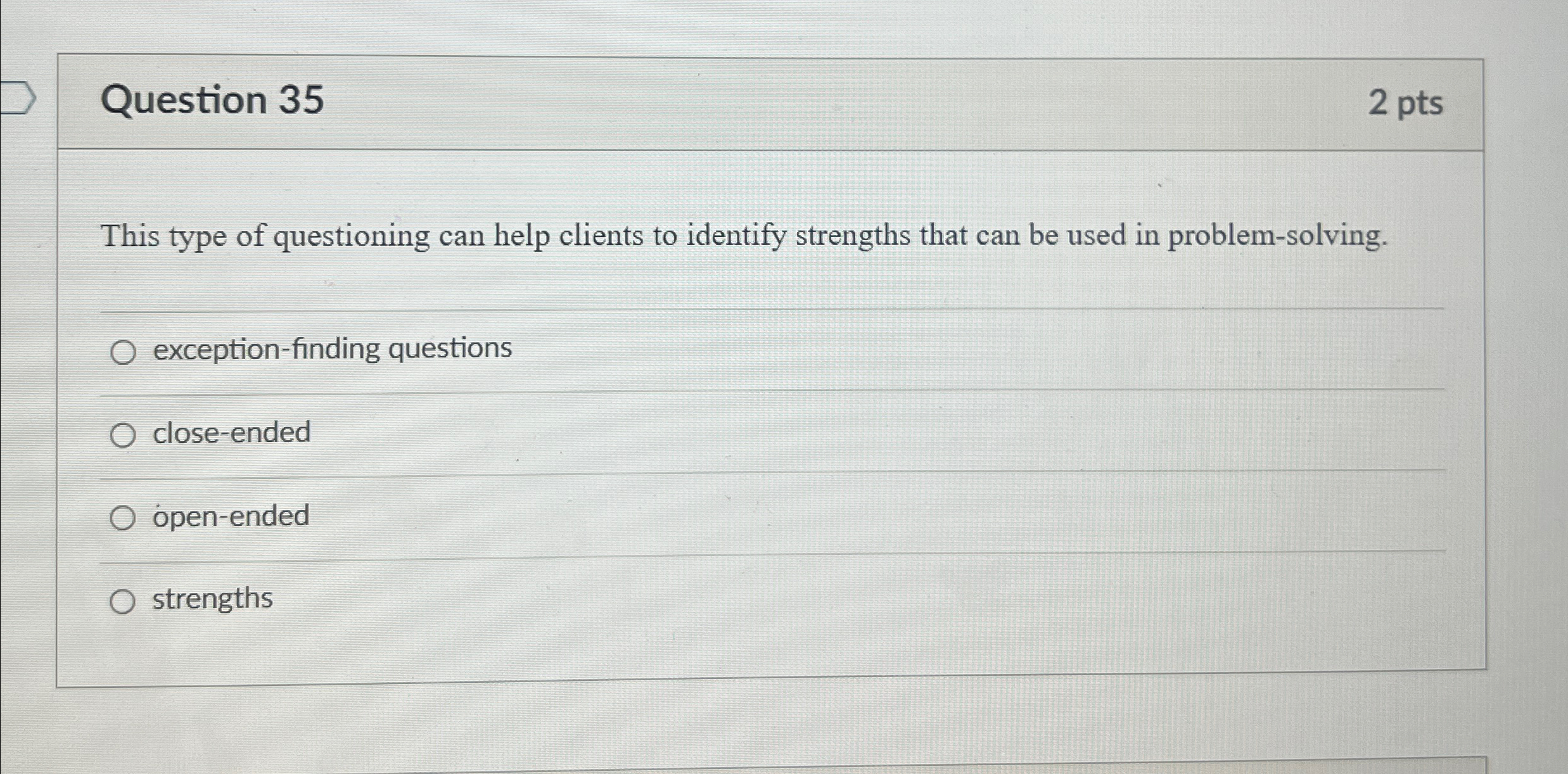 Solved Question 352 ﻿ptsThis type of questioning can help | Chegg.com
