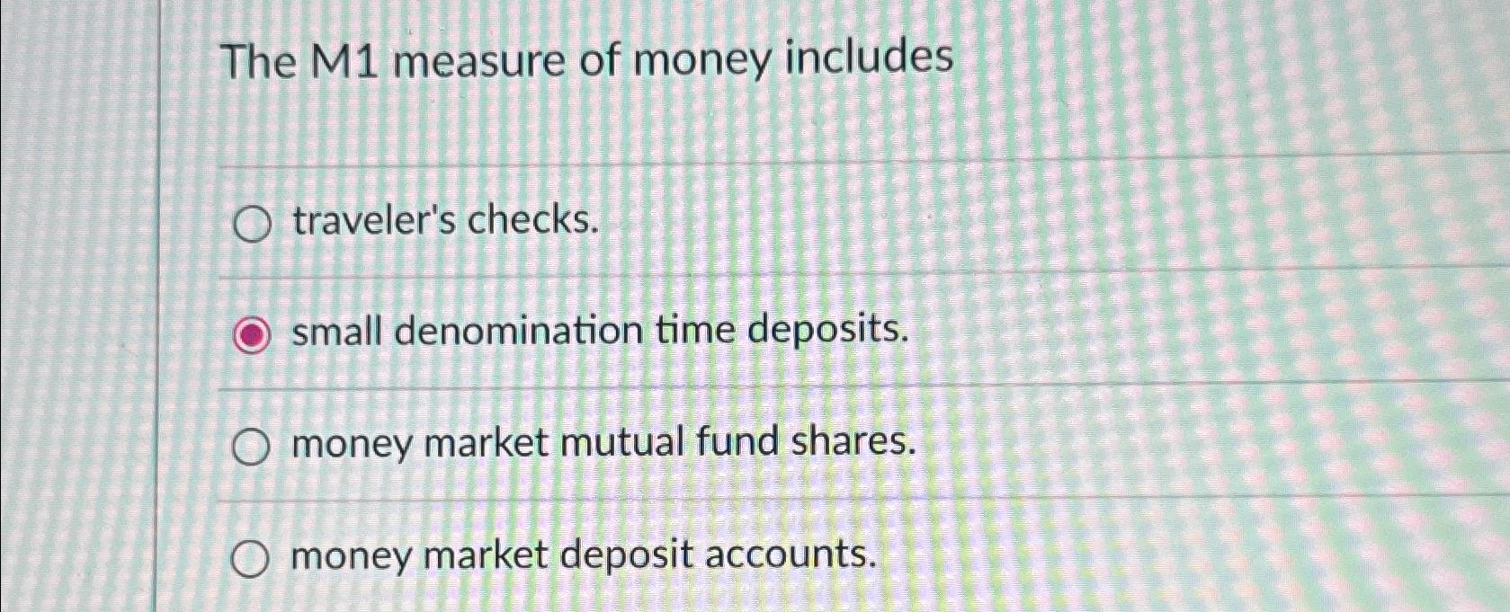 Solved The M1 ﻿measure of money includestraveler's