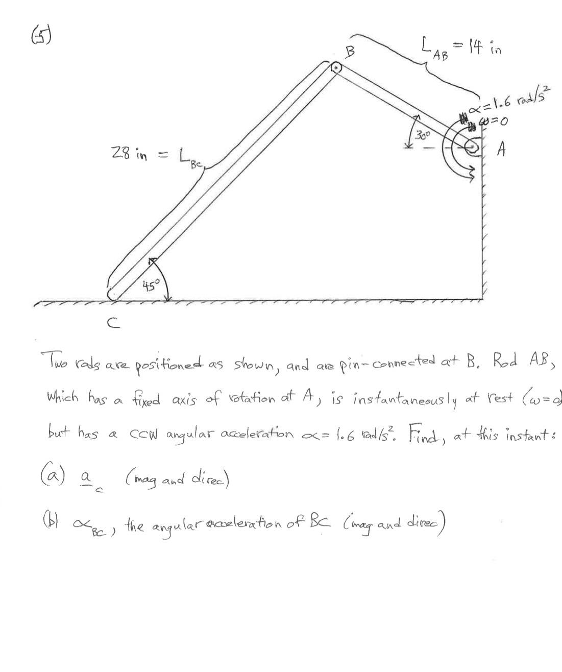 Solved Two rads are positioned as shown, and are | Chegg.com
