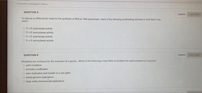 Solved Question Completion Status QUESTION 10 1 points All | Chegg.com
