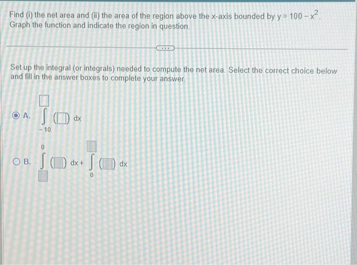 Solved Find (i) the net area and (ii) the area of the region | Chegg.com