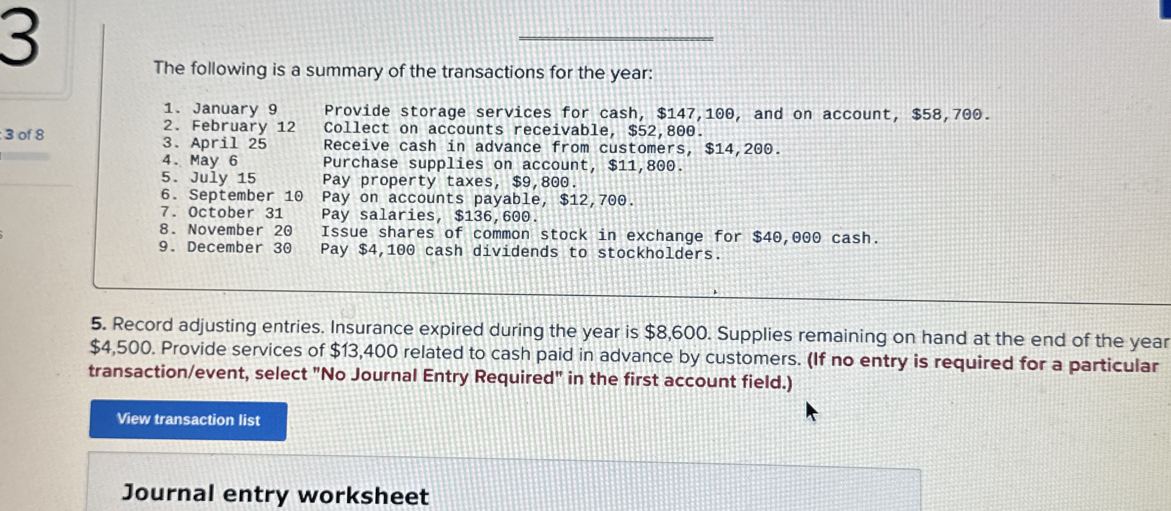 Solved The following is a summary of the transactions for