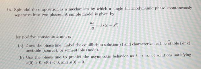 Solved 4. Spinodal decomposition is a mechanism by which a | Chegg.com