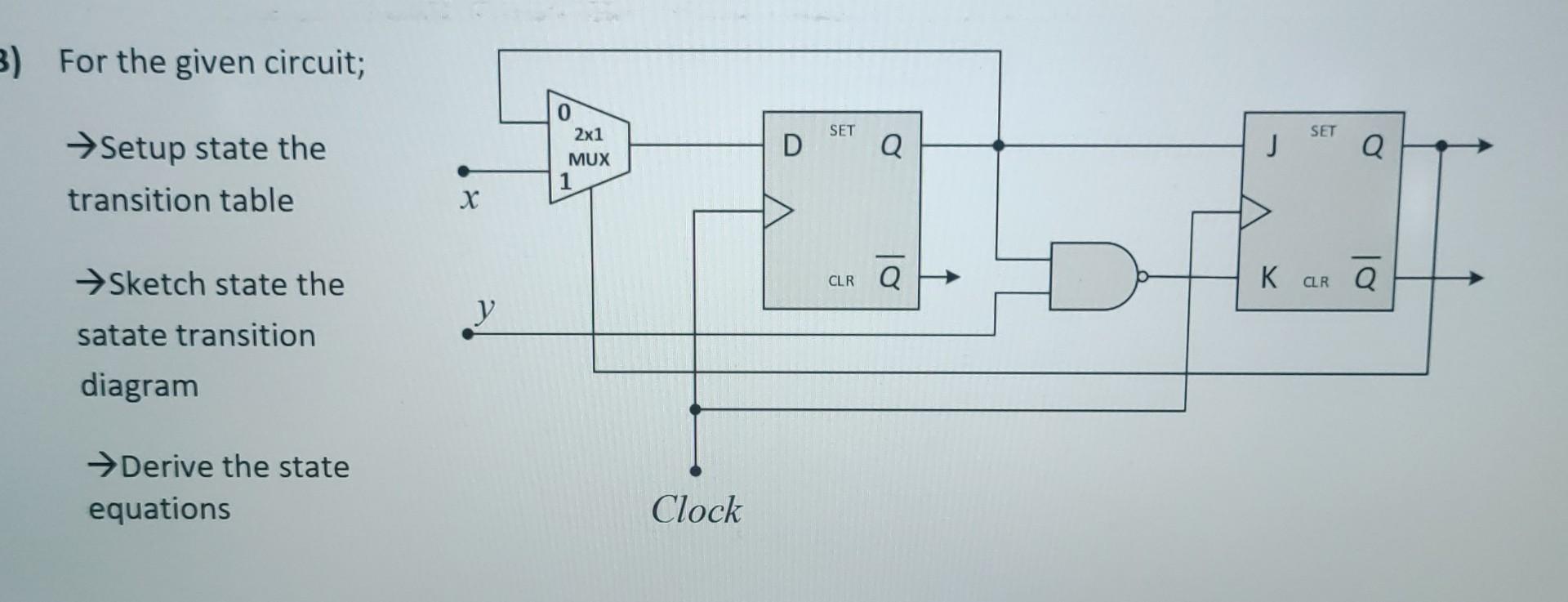 Solved For The Given Circuit; → Setup State The Transition 