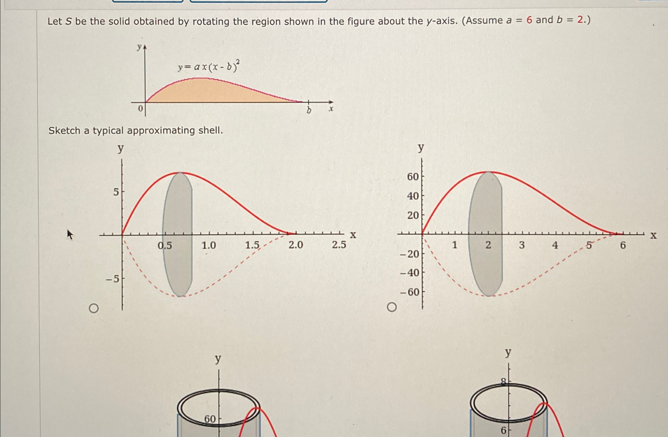 Let S ﻿be the solid obtained by rotating the region | Chegg.com