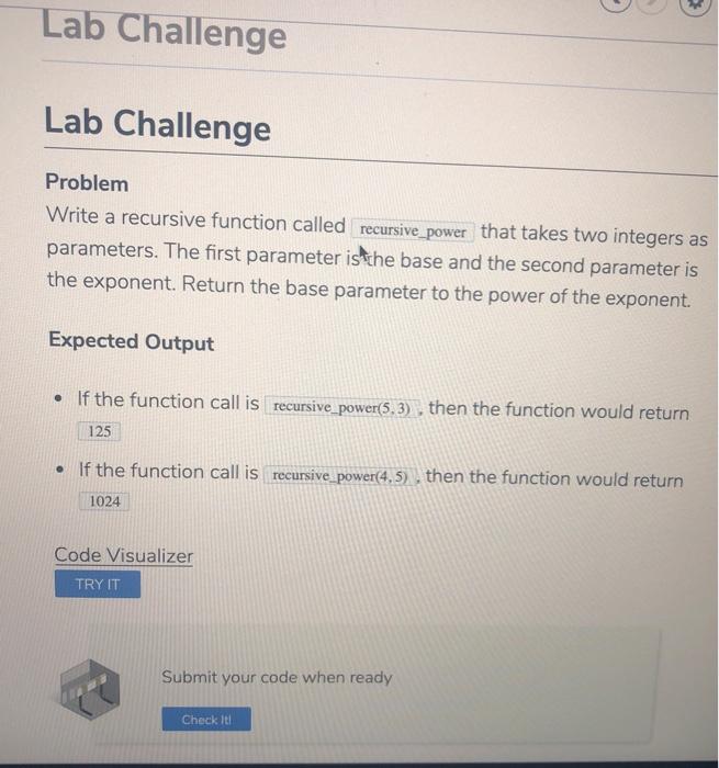 Solved Write a recursive function called recursive_power | Chegg.com