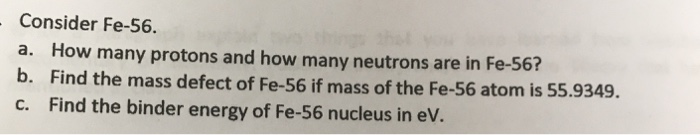 56 26 fe mass number