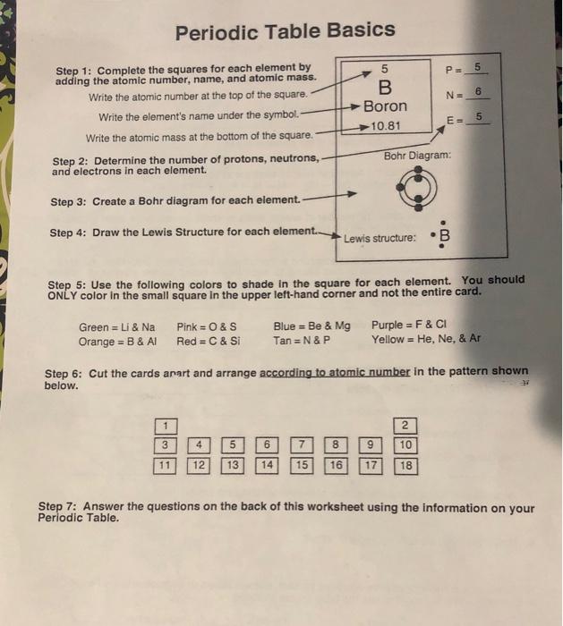 Solved Periodic Table Basics P 5 Ne 6