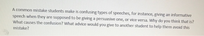 Solved A Common Mistake Students Make Is Confusing Types Of 