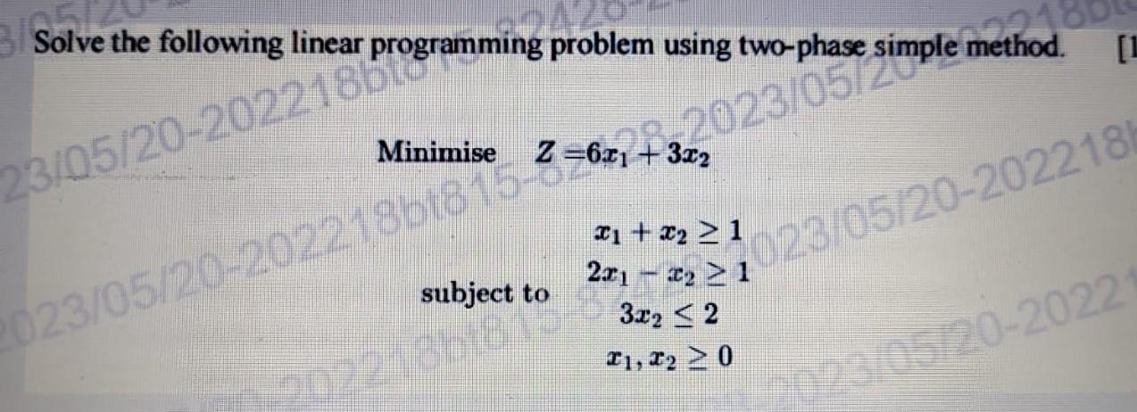 Solved Solve the following linear programming problem using | Chegg.com