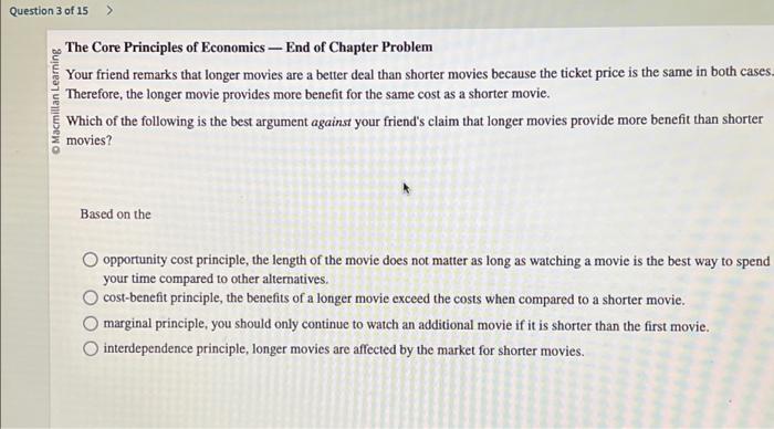 Solved Question 3 of 15 > Macmillan Learning The Core | Chegg.com