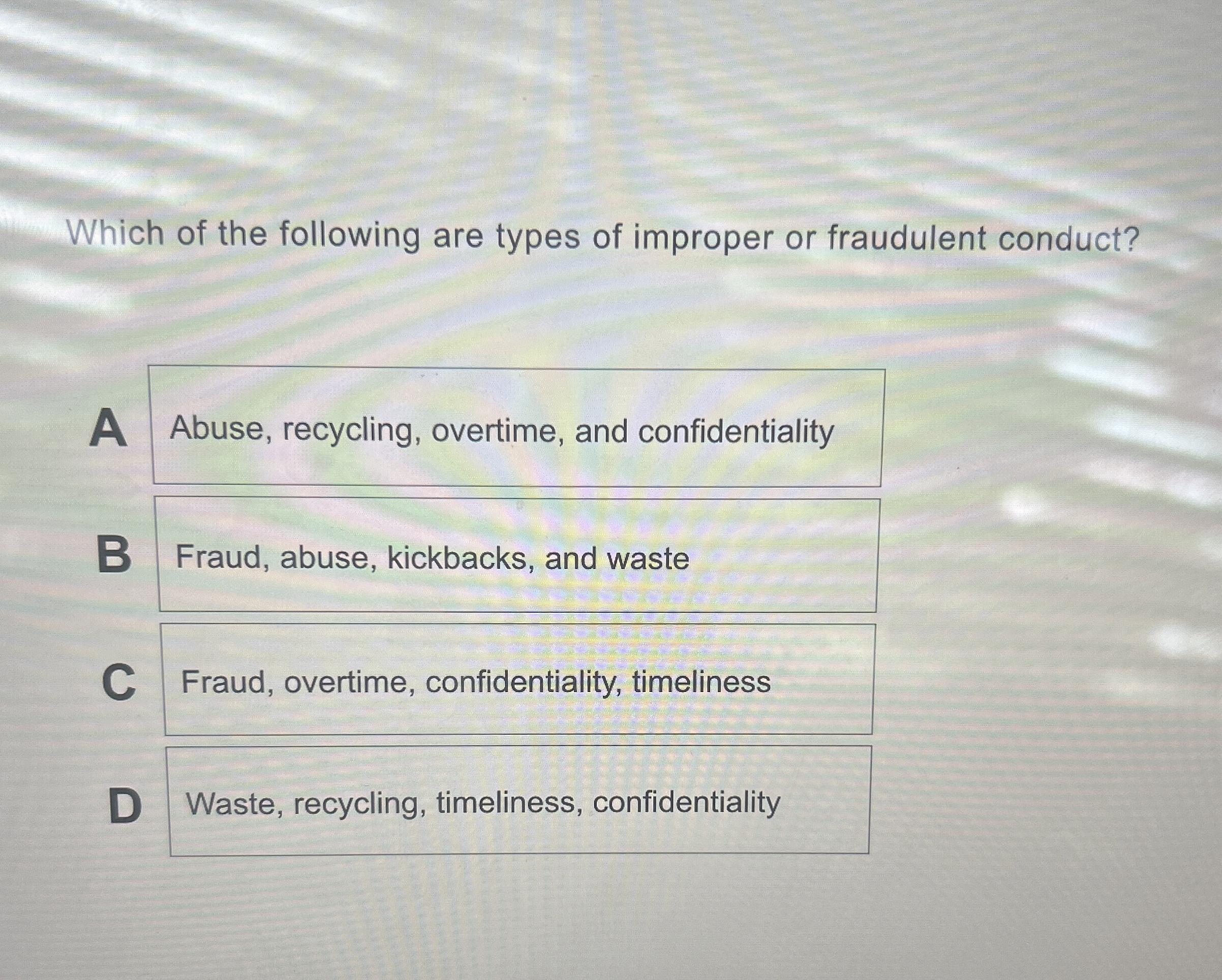 Solved Which of the following are types of improper or | Chegg.com