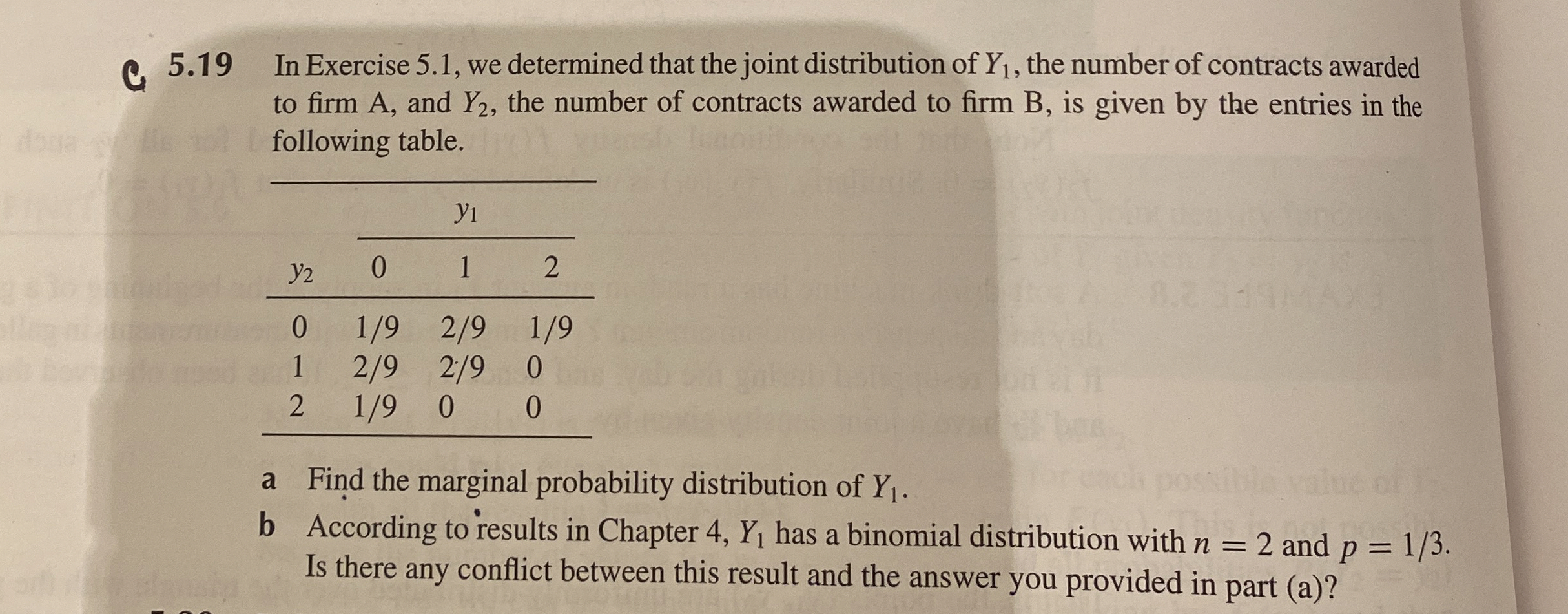 Solved 5.19 ﻿In Exercise 5.1, ﻿we determined that the joint