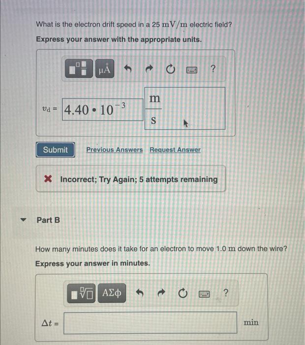 Solved The mean time between collisions for electrons in a