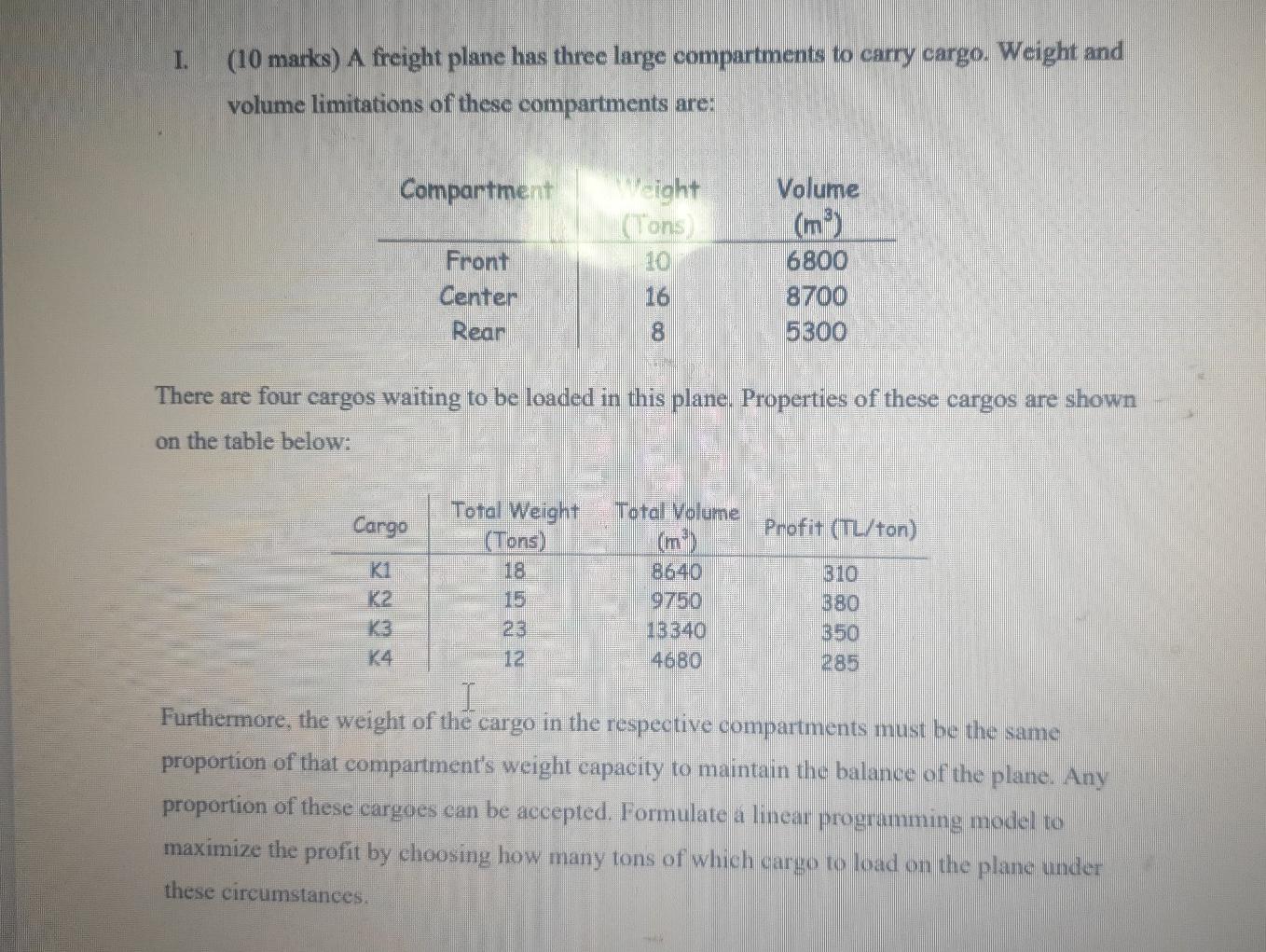 Solved (10 marks) A freight plane has three large | Chegg.com