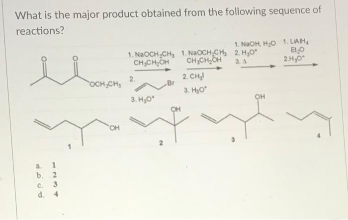 Solved What is the major product obtained from the following | Chegg.com